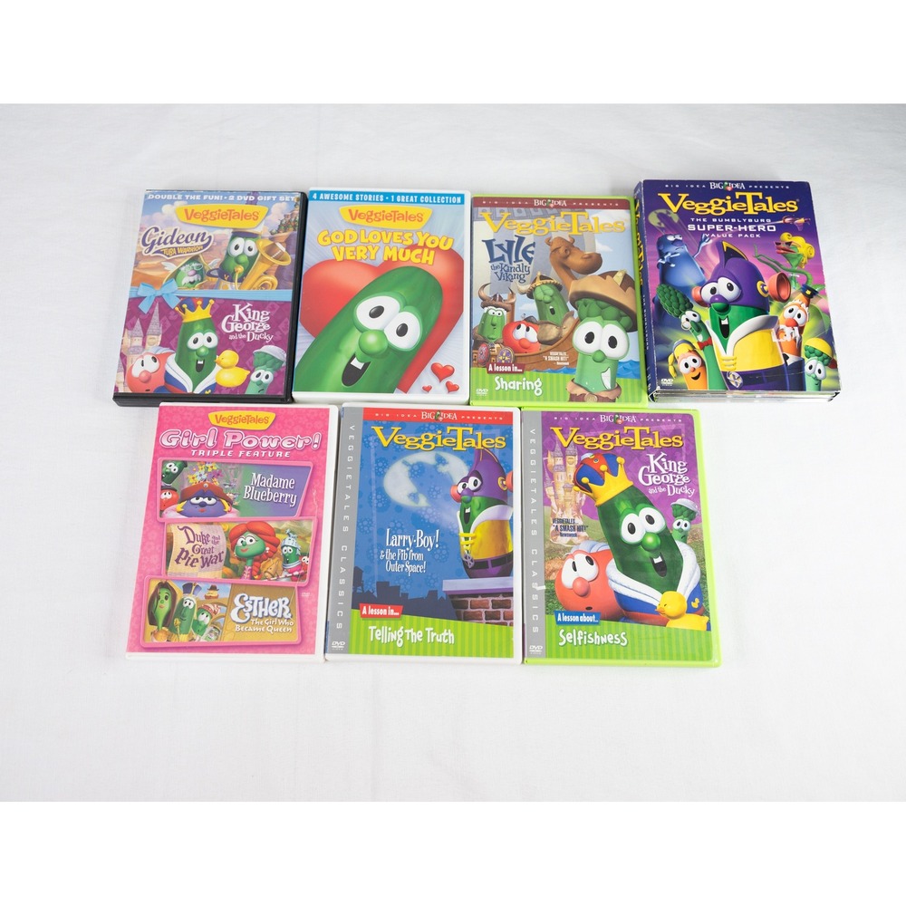 VeggieTales DVD‎ Lot of 7 Kids Movies Larry-Boy Girl Power King George